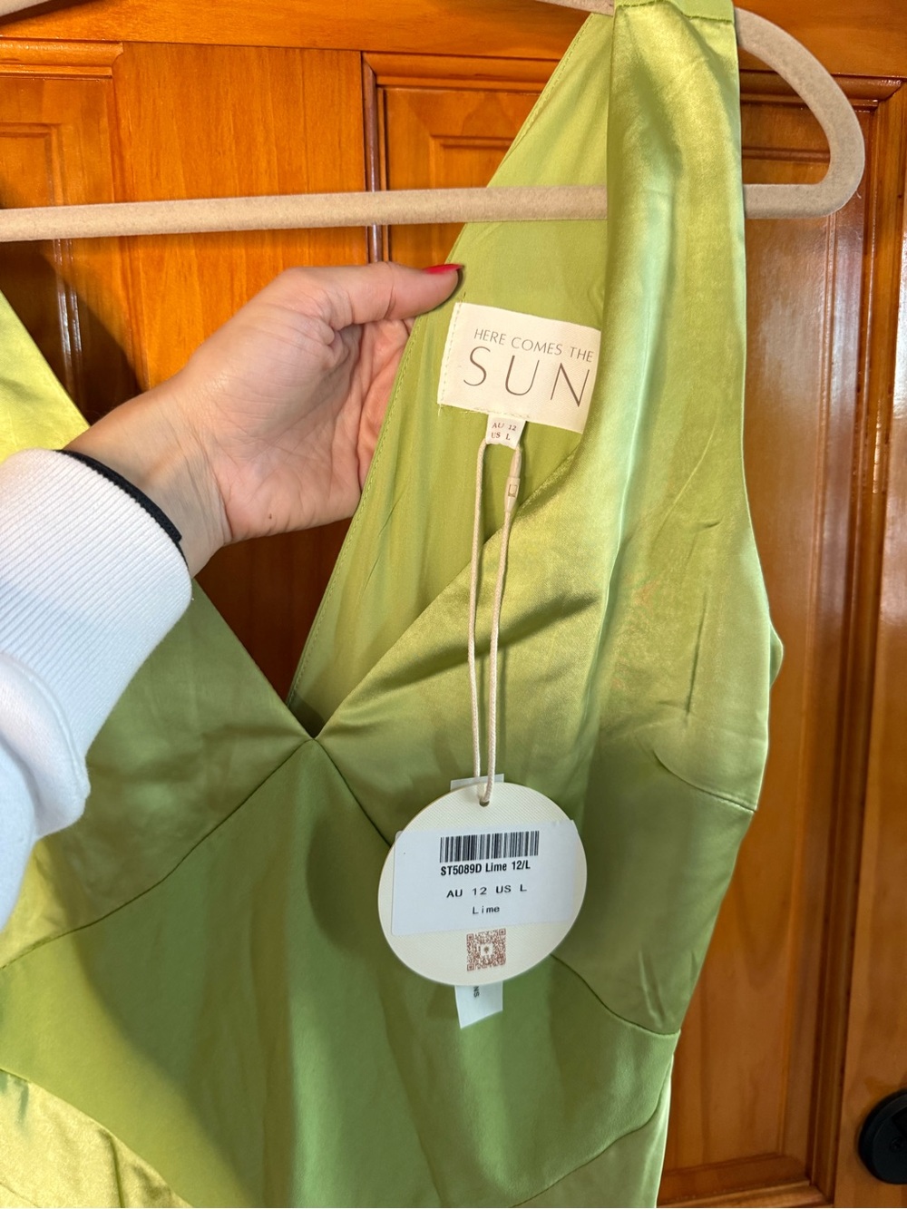 Selfie Leslie Here Comes the Sun Soul Fire V-Neck Maxi Dress Lime Size Large NEW - Picture 3 of 11